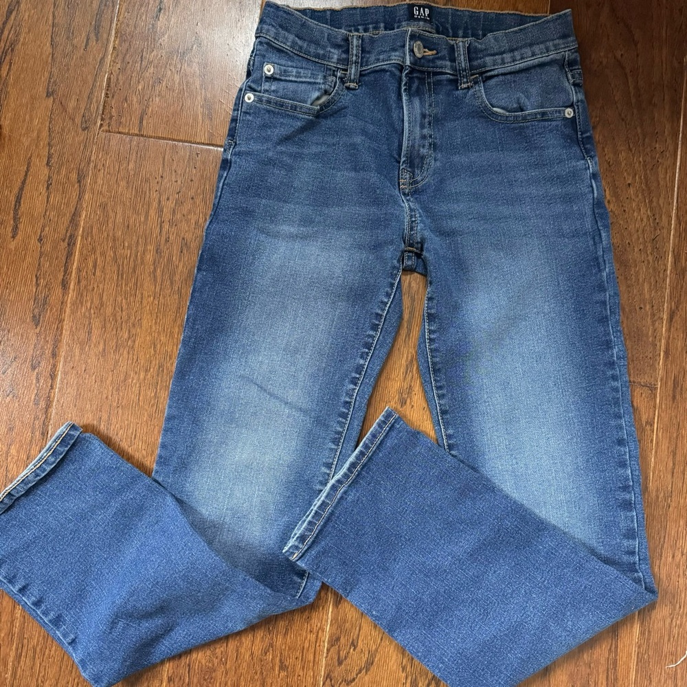 Gap Denim Straight Jeans Boys Size 14 Stretch Medium Wash Denim Casual